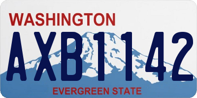 WA license plate AXB1142