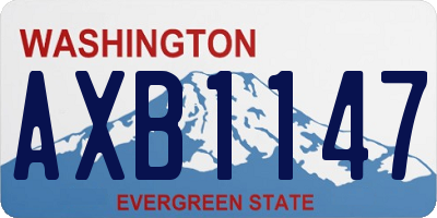 WA license plate AXB1147