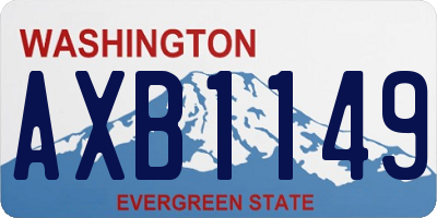 WA license plate AXB1149