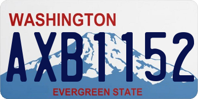 WA license plate AXB1152
