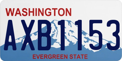 WA license plate AXB1153