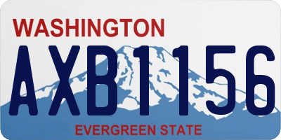 WA license plate AXB1156