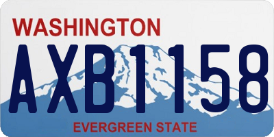 WA license plate AXB1158