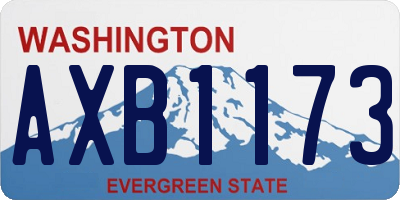 WA license plate AXB1173