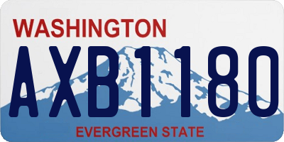WA license plate AXB1180
