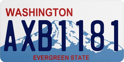 WA license plate AXB1181