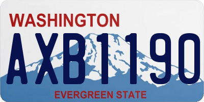 WA license plate AXB1190