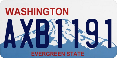 WA license plate AXB1191