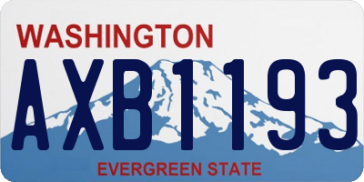 WA license plate AXB1193