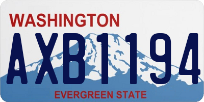 WA license plate AXB1194