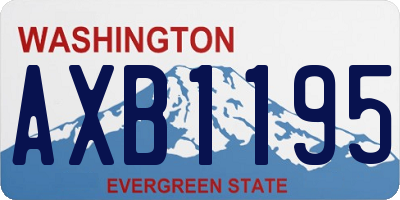 WA license plate AXB1195