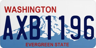 WA license plate AXB1196