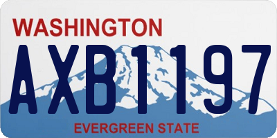 WA license plate AXB1197