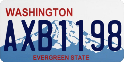 WA license plate AXB1198