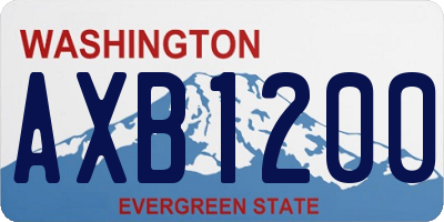 WA license plate AXB1200