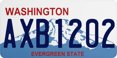 WA license plate AXB1202