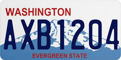 WA license plate AXB1204