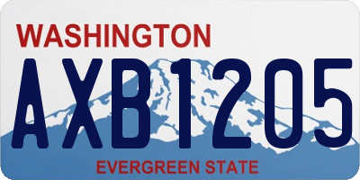 WA license plate AXB1205