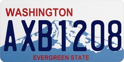 WA license plate AXB1208