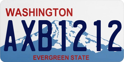 WA license plate AXB1212