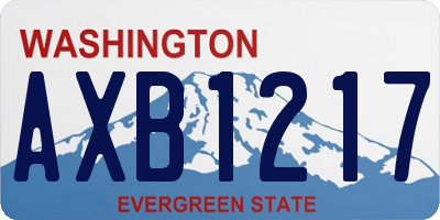WA license plate AXB1217