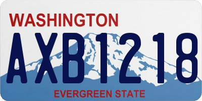 WA license plate AXB1218