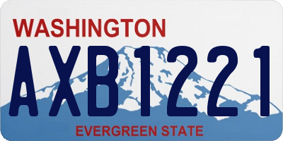 WA license plate AXB1221