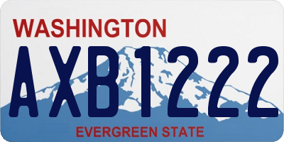 WA license plate AXB1222