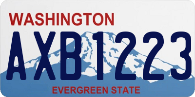 WA license plate AXB1223