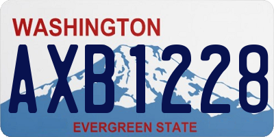 WA license plate AXB1228