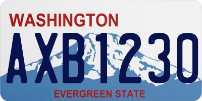 WA license plate AXB1230