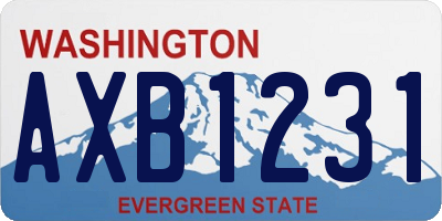 WA license plate AXB1231