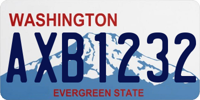 WA license plate AXB1232