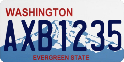 WA license plate AXB1235