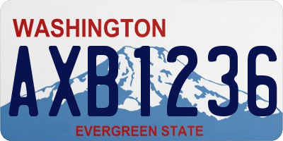 WA license plate AXB1236