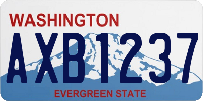 WA license plate AXB1237