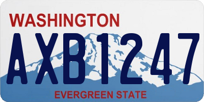 WA license plate AXB1247