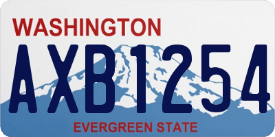 WA license plate AXB1254