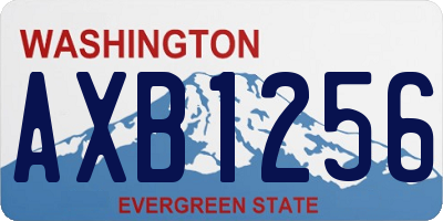 WA license plate AXB1256