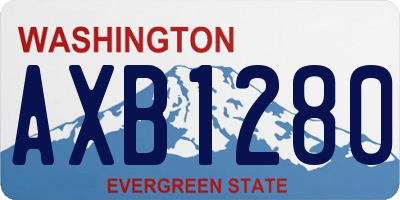 WA license plate AXB1280