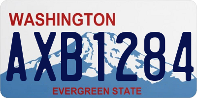 WA license plate AXB1284