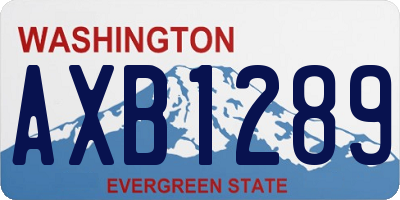 WA license plate AXB1289