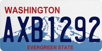 WA license plate AXB1292