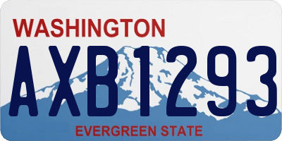 WA license plate AXB1293