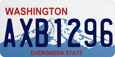 WA license plate AXB1296