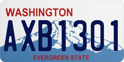 WA license plate AXB1301