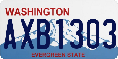WA license plate AXB1303