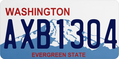 WA license plate AXB1304