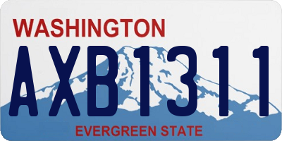 WA license plate AXB1311