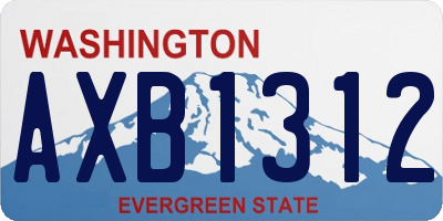 WA license plate AXB1312